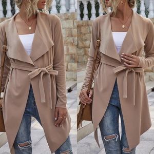Suede Waterfall Coat